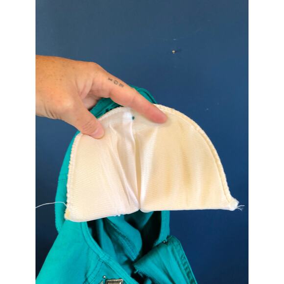 VINTAGE 80'S SILVER EMBELLISHED BUTTON-UP GREEN SHIRT - Picture 8 of 8